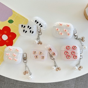 Étui pour écouteurs en TPU avec pendentif <span class=keywords><strong>papillon</strong></span> scintillant et perle pour Apple iPhone <span class=keywords><strong>Airpods</strong></span> 4, design féminin, <span class=keywords><strong>Airpods</strong></span> Pro 3, vente en gros d'usine - Product Image 1