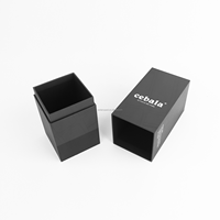 Boîte rigide rectangulaire noire avec couvercle, emballage cadeau en gros, boîte avec couvercle et base pour bouteille isotherme, mug, pot, emballage de produits quotidiens