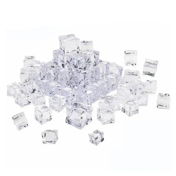 20 millimetri di Ghiaccio Roccia Cristalli di Diamante Trasparente Piazza mini acrilico falso cubetti di ghiaccio
