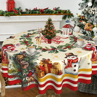 Nappe Circulaire de Noël Tendance – Vente en Gros – Décoration de Table à Manger pour la Maison – Housse de Table à Motifs Festifs pour Fêtes à Domicile