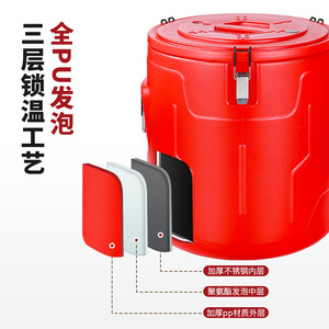 Cubo Térmico Redondo Siyue de 80L de Doble Capa para Vendedores Ambulantes, Almacenamiento de Té con Leche - Product Image 3