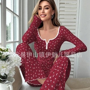Pyjamas à manches longues sexy et décontractés, style européen et américain, best-sellers transfrontaliers pour l'automne et l'hiver - Product Image 3