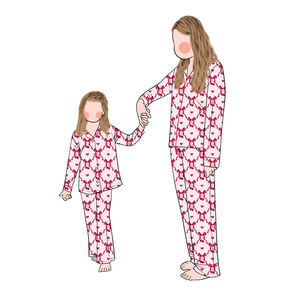 Venta al por mayor de moda de China patrón de frutas de moda pijama <span class=keywords><strong>conjunto</strong></span> de bebés <span class=keywords><strong>y</strong></span> mamá estilo casual - Product Image 2