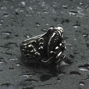 Yunnique – bague en acier inoxydable pour hommes, en argent, rétro, Punk, design animal, bijoux, cadeau, 26021 - Product Image 5