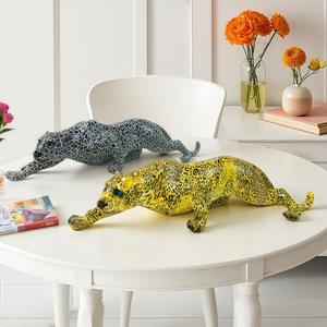 Nuevo Adorno Artístico Esculpido de Resina Epoxi con Diseño de Leopardo de Cambio Gradual para Sala de Estar, Mueble Bar, Oficina, Decoración de Inauguración de Casa - Product Image 3
