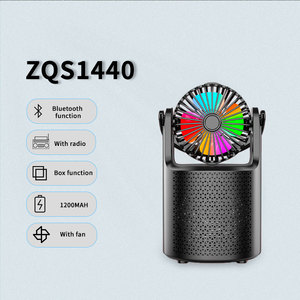 ZQS1440 Quạt Usb Để Bàn 4 Inch 8W Sáng Tạo Loa Siêu Trầm Không Dây Âm Thanh Lớn Đèn Led RGB Di Động Loa Bluetooth Màu Xanh Dương - Product Image 2