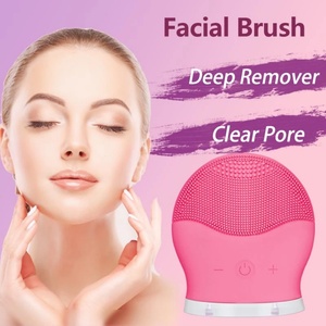 Custom Logo Package Beauty Device Blackhead Remove Face Clean Electric Silicone Facial Cleansing Brush - Product Image 1