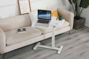 مكتب وطاولة مفرغة بالغاز هوائي قابل للتعديل بجانب السرير طاولة طبية مع عجلات وإمالة سطح الطاولة - Product Image 4