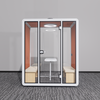 Cabine de collaboration privée insonorisée en alliage d'aluminium modulaire multi-tailles sur mesure pour bureau et salle de réunion