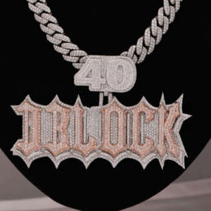 Personalizado DBLOCK letras hechas a mano brillan en el Moissanite Iced Out Hip Hop estilo nombre Moissanite diamante colgante - Product Image 2