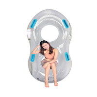 Bouée de piscine gonflable double transparente et solide en PVC, certifiée CE, pour parcs aquatiques et rivières paresseuses, capacité de 100 à 500 kg