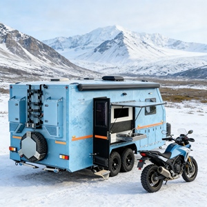 <span class=keywords><strong>Caravana</strong></span> Personalizada OEM en Venta, Remolque Camper Pequeño de Aluminio Totalmente Cerrado para Viajes de Camping en Solitario - Product Image 1