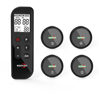 Stimulateur musculaire TENS EMS sans fil Roovjoy M103A à 4 canaux, appareil TENS portable pour les douleurs au dos, au cou, aux épaules et aux genoux