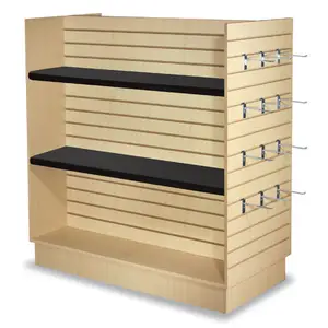 Customized Store MDF slatwall panel Gondola Shelving Display stand