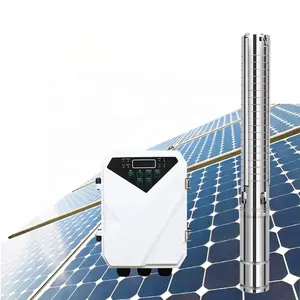 Bomba de agua Solar, sumergible, 24 voltios, CC, para riego, con paneles solares