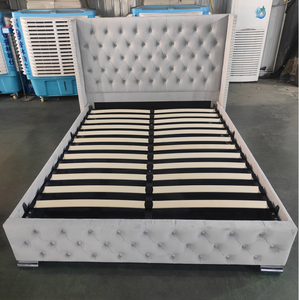 Customized Luxury Velvet Tufted Rivet king Queen Double <strong>Single</strong> Available Size Storage <strong>Gas</strong> <strong>Lift</strong> <strong>Bed</strong> Upholstered <strong>Bed</strong> - Product Image 3
