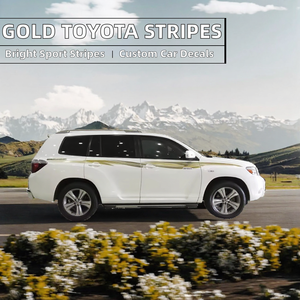 Gold Color Body Stripe <b>Decal</b> PVC <b>Car</b> <b>Sticker</b> Side Wrap Graphic for Toyota Highlander Vehicle Decoration - Product Image 2