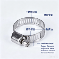 Collier de serrage en acier inoxydable de type américain, 18-32mm