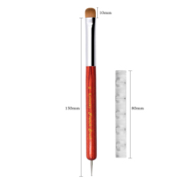 Pinceau français pour ongles 100% poils de Kolinsky purs avec outils de pointillage, design en bois rouge très vendu, forme ovale, pinceau français pour ongles