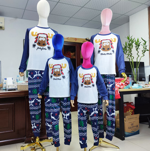 <span class=keywords><strong>Pijamas</strong></span> Tejidas a Juego Familiares Navideñas para el Hogar, Tallas Grandes, <span class=keywords><strong>de</strong></span> Dos Piezas, Personalizadas para Dropshipping con Logotipo Frontal - Product Image 1