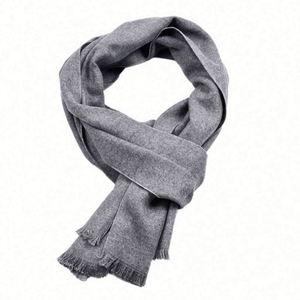 Cross Border Autumn/Winter Bamboo Fiber Woven Water Resistant Men's Monochrome Double-sided <b>Yarn</b>-dyed Scarf Shawl Usa Mairun Usa - Product Image 6