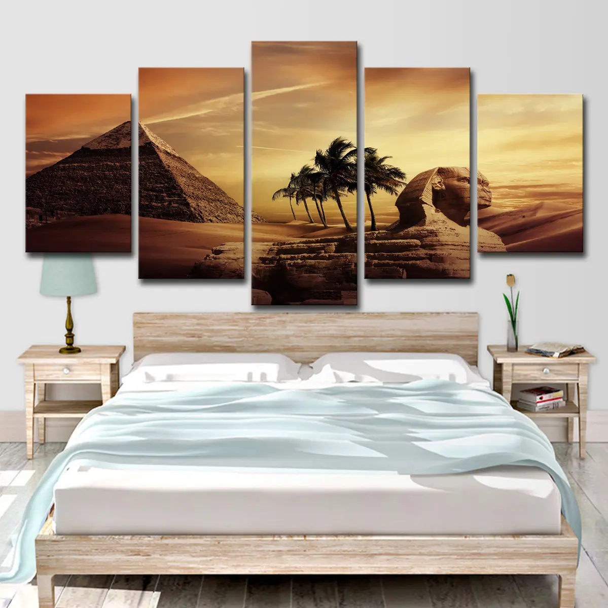 5 Pieces Grande tamanho Pirâmides Egípcias Imagem Canvas pinturas e artes da parede decoração para casa itens para parede decoração arte