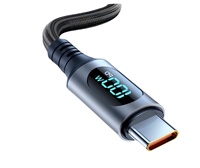 Grosir Pabrik Kabel USB C 100w dengan tampilan LCD Pd pengisi daya Cepat Smart USB Charger transparan kabel Data C ke C dengan Logo