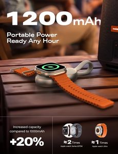Chargeur portable LISEN pour iWatch, 1200 mAh, chargeur sans fil pour montre, batterie externe magnétique, chargeur de montre intelligente, séries 10, 9, SE, Ultra - Product Image 3