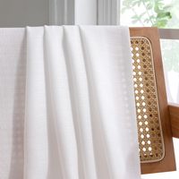 Lecloud Düz Beyaz Tül Perdeler 2 Adet Çubuklu Perde Standart Pencereler için 42" Genişlik X 18" Uzunluk Mutfak ve Yatak Odası Ev Dekorasyonu