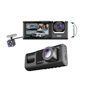 OEM 2 inç 1080P Dashcam HD döngü kayıt araba kara kutusu üç kayıt araba Video kamera 3 Lens Dash kamera araç blackbox