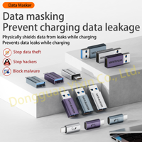 Adaptador USB-A Macho a Tipo C Hembra de 10W con Bloqueador de Datos y Prevención de Malware para Laptop y Cámara, Aleación de Aluminio