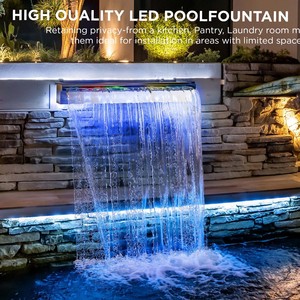 Fontana a LED in Acciaio Inox per Esterni, Cascata Decorativa per <span class=keywords><strong>Giardino</strong></span> e Cortile con Effetto Acqua Corrente - Product Image 5