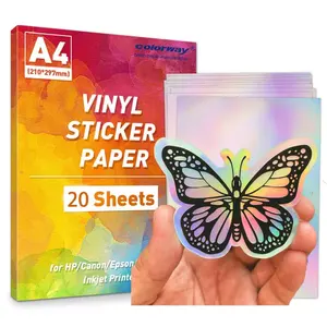 2023 Holographic Sticker Paper For Laser And Inkjet Printer Printable Vinyl A4 Size Paper