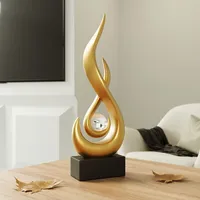 Statue Flamme Abstraite, Décoration de Salon, Sculpture Boule de Cristal, Design Moderne, Décoration Intérieure, Ornements de Table et d'Étagère, Artisanat en Résine