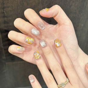 เล็บปลอมอะคริลิคทรงกลมสั้นคุณภาพระดับซาลอน แบรนด์ส่วนตัว ลายเพ้นท์ 3 มิติ ลายตาแมว 10 ชิ้น ทำมือ สำหรับใช้ในชีวิตประจำวัน - Product Image 5