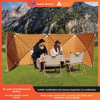Paravent de camping pliable double couche imprimé, coupe-vent et imperméable, toutes saisons, pour barbecue en extérieur au Moyen-Orient