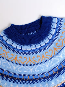 <span class=keywords><strong>Pull</strong></span> en tricot Fair Isle à motif cœur pour <span class=keywords><strong>femme</strong></span>, hiver 2026, <span class=keywords><strong>col</strong></span> rond, manches longues, 100 % acrylique, motif nordique - Product Image 4