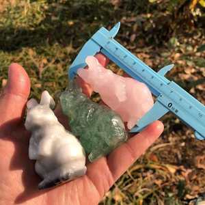 Petite figurine de lapin sculptée en fluorite naturelle multicolore de la marque Jiangsu <span class=keywords><strong>DH</strong></span> pour la décoration de meubles et les cadeaux de fête - Product Image 6