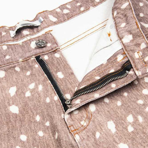 Jeans di Design alla moda da uomo con motivo a stampa intera <span class=keywords><strong>pantaloni</strong></span> larghi in Denim a pois <span class=keywords><strong>bianchi</strong></span> <span class=keywords><strong>pantaloni</strong></span> di Jeans larghi Casual a gamba dritta - Product Image 6