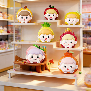 Figura Sorpresa de PVC Mischievous Bag Aroma Orchard, 45 mm, Cabezas de Frutas de Dibujos Animados, Decoración de Escritorio, Juguete Unisex - Product Image 1