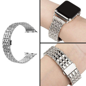 <span class=keywords><strong>Bracelet</strong></span> en acier inoxydable diamant pour <span class=keywords><strong>Apple</strong></span> <span class=keywords><strong>Watch</strong></span> 8 SE 7 3 41/45mm 38/40/42/44mm <span class=keywords><strong>Bracelet</strong></span> de luxe pour iWatch 8 49mm Series - Product Image 3