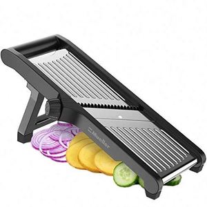 Kitchen Gadget Potato Cutter Handheld Food <b>Chopper</b> Julienne Black Stainless Steel Adjustable Mandoline <b>Vegetable</b> Slicer - Product Image 1