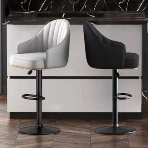 Tabourets de bar modernes en cuir synthétique et métal - Mobilier commercial durable pour bar à domicile, restaurant, espaces industriels - Product Image 3