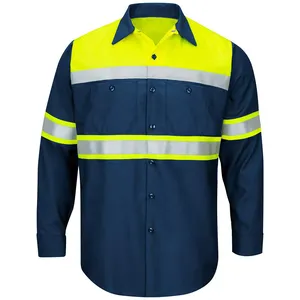 ZUJA Flame Retardant High Visibility Long Sleeve Safety Shirt