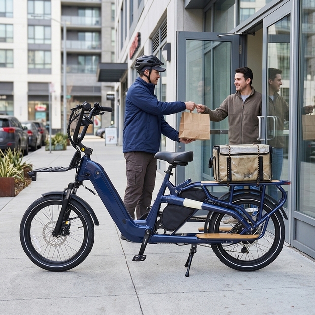 US Standard  Cargo Electric Bicycle OEM Factory 250w 750w Dual Battery With Long Range  Delivery Food Ebike High Quality Electric Bike