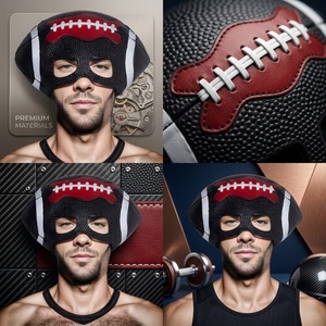 Masque de football pour fans de sport, accessoire de costume en latex confortable pour les fêtes de match et les événements de cosplay - Product Image 4
