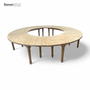 Elegante tavolo a serpentina in legno di pino con Design curvo per ristoranti all'aperto Boutique hotel esclusivi eventi di trasformazione dello spazio - Product Image 4