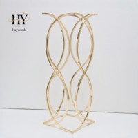 Support de centre de table en métal électroplaqué en forme de pétale, design moderne, marque Hayworth, pour la décoration de table de mariage, banquet ou fête