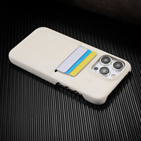 Funda de Teléfono de Piel Sintética de Cordero con Tacto de Piel para iPhone 18 Pro Max, Funda de Teléfono Simple y Ejecutiva para iPhone 17 16 15 14 13 con Ranura para Tarjetas