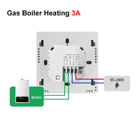 ZigBee 3a – Thermostat mural pour chaudière à gaz et eau, économie d'énergie, contrôleur de température numérique Wifi intelligent avec bouton tactile